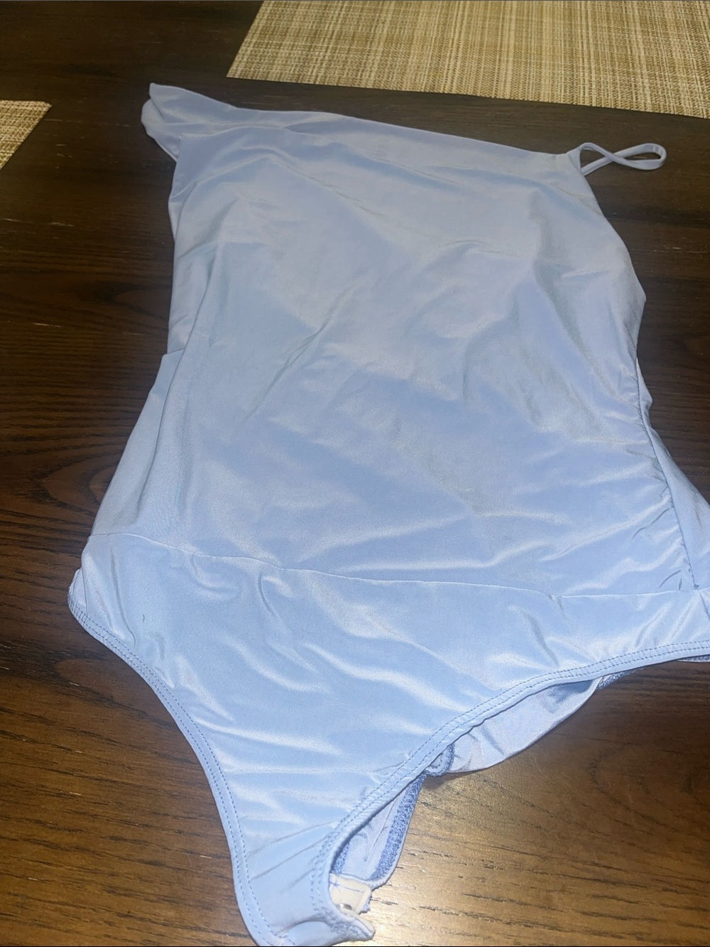 Women's One-Shoulder Light Blue Bodysuit